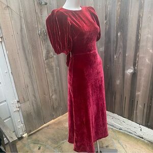 Reformation Livia Open-back Velvet Midi Dress size 0